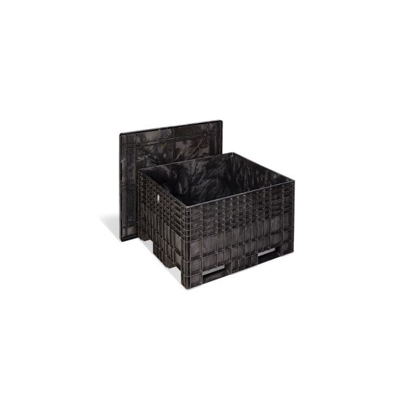 Pig Storage Capacity 26.5 cu. ft./box Volume Cap., 48" L, 44" W, 30.5" H, Polyethylene Box, Black BOX302-02 - main
